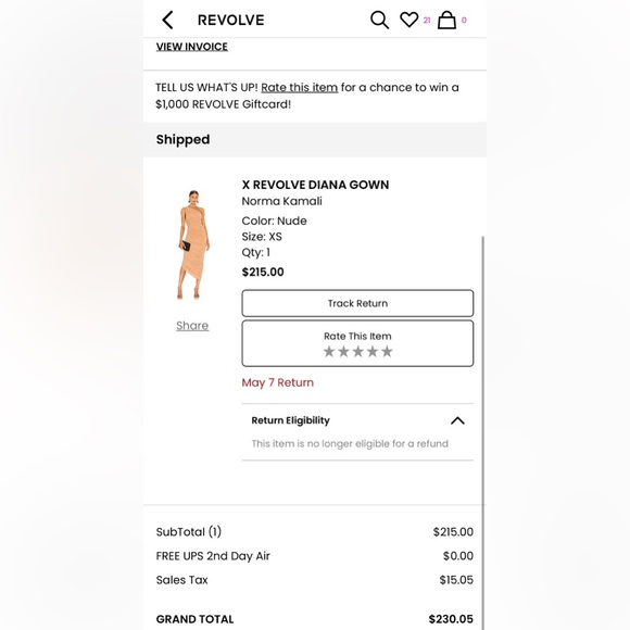 Norma Kamali Diana Gown Nude XS - Picture 4 of 5